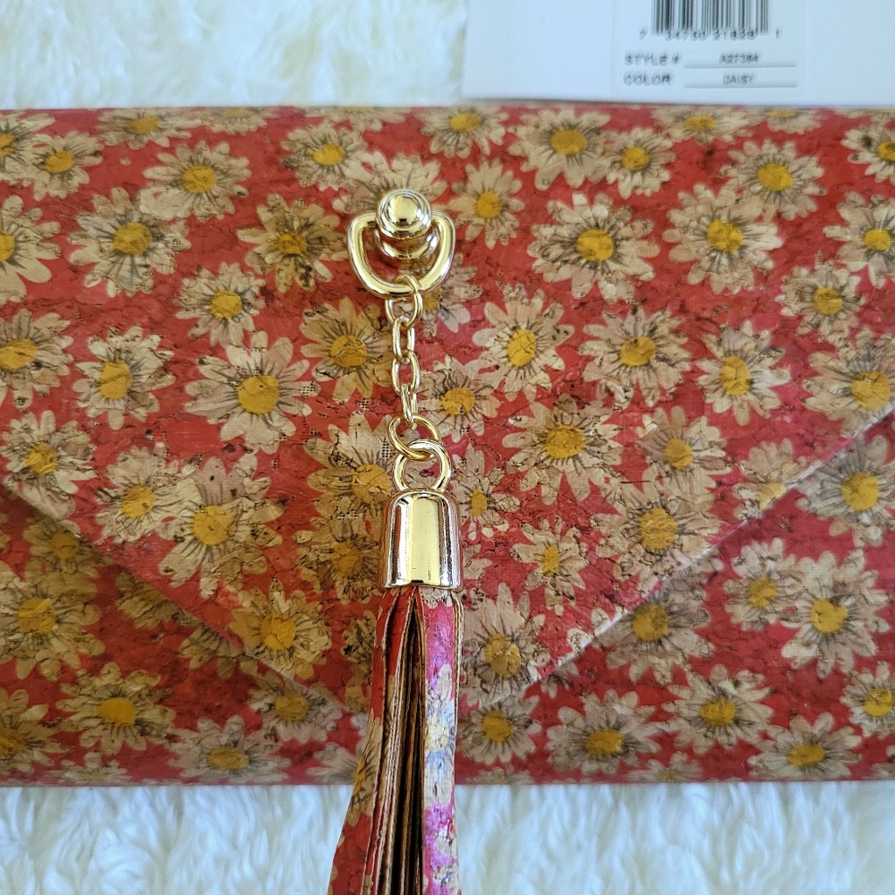 ✨️HP✨️ Alessia Daisy🌼 Cork Fabric Clutch/Shoulder Bag - NWT - Picture 9 of 16